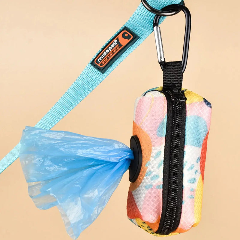 Abstract Designer Print Cute Design Pet Poop Bag Holder Dispenser Without Poop Bag And Leashes Can Attached With Any Dog Leashes