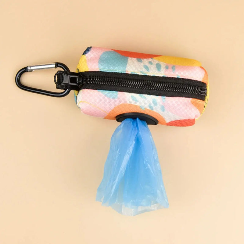 Abstract Designer Print Cute Design Pet Poop Bag Holder Dispenser Without Poop Bag And Leashes Can Attached With Any Dog Leashes