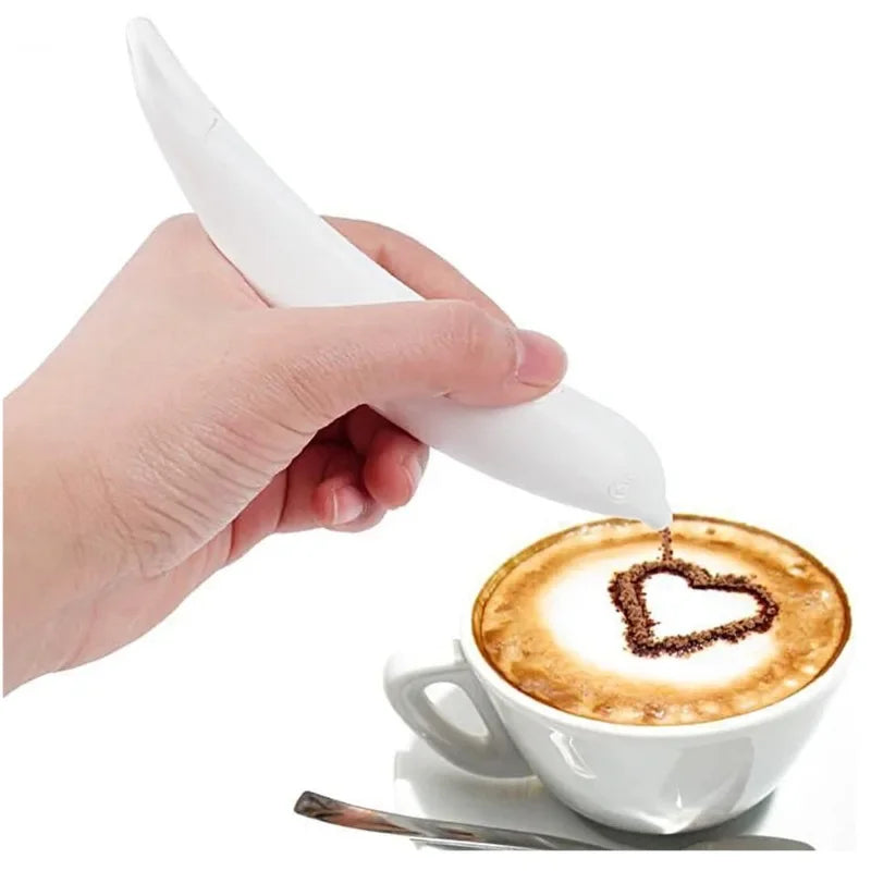 Electrical Latte Art Pen for Coffee Cake Creative Cake Decoration Coffee Carving Pen Baking Tools Stencils Cafeteria Accesorios